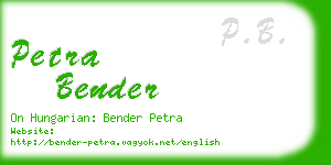 petra bender business card